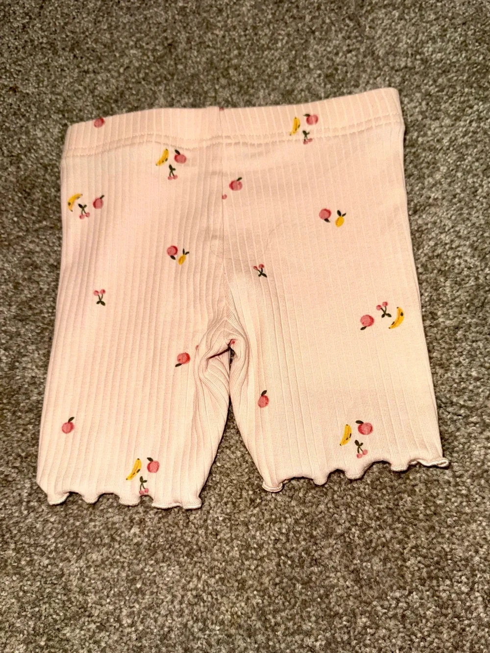 NWT- Carter’s Girls Pink Fruit Print Ribbed Peplum Top & Shorts Set | Size: 3T